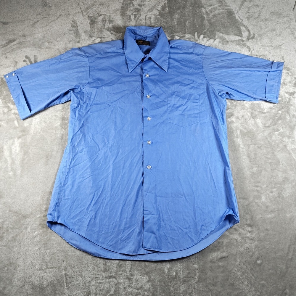 Vintage Disco Shirt Mens Large Button Up Dagger Collar Gino California 70s Mod